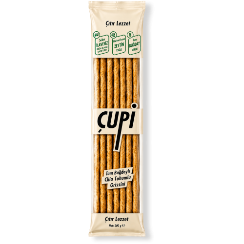 Çupi Tam Buğdaylı Chia Tohumlu Grissini 200gr
